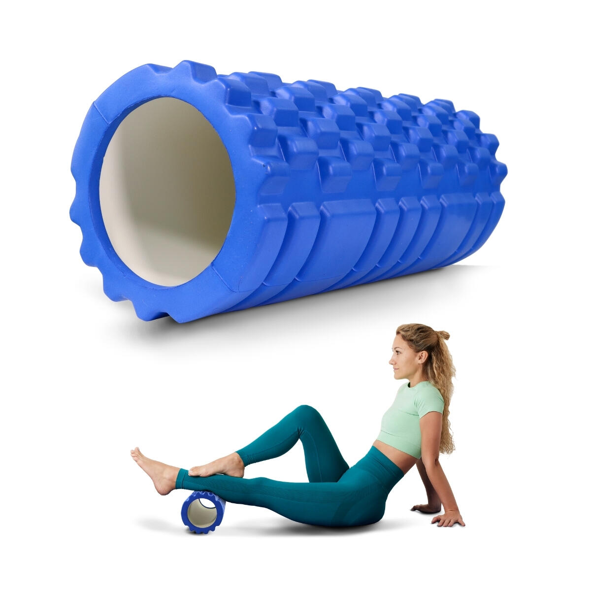 Mobiclinic - Rouleau De Massage Léger Prévient Les Blessures Bleu Foam Roller Fitroller - Rouleau De Massage - Bleu - No Size - Decathlon