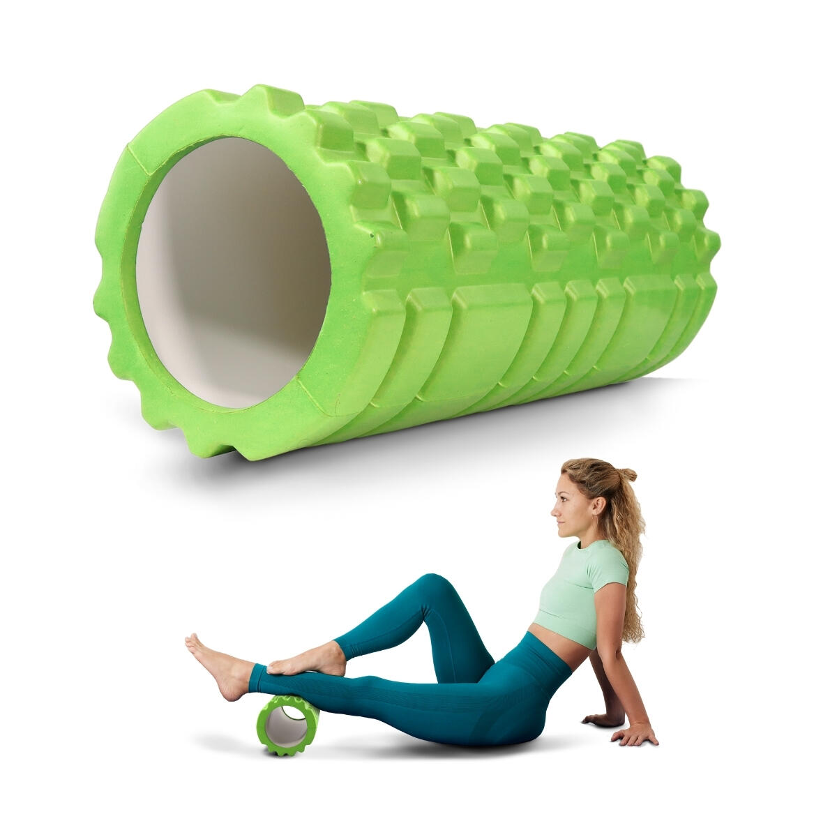Mobiclinic - Rouleau De Massage Léger Prévient Les Blessures Vert Citron Fitroller - Rouleau De Massage - Vert - No Size - Decathlon