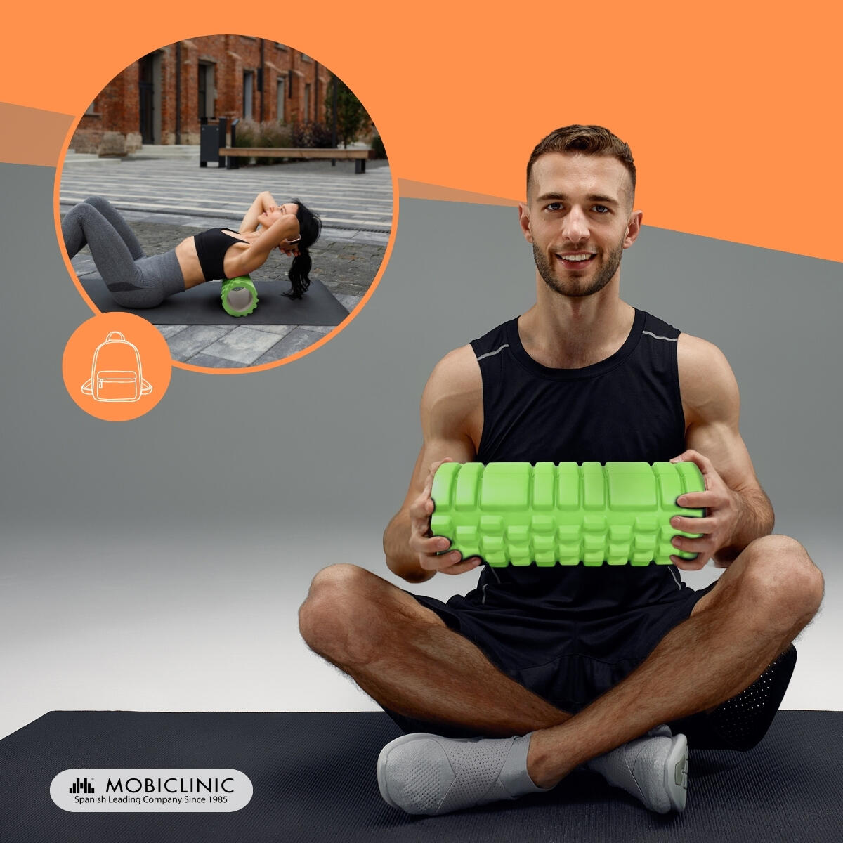 Rouleau de massage Léger Prévient les blessures Vert citron FitRoller 5/7