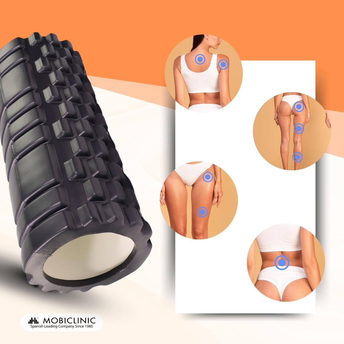 Massage roller Veelzijdig Lichtgewicht Voorkomt blessures Zwart FitRoller 3/7