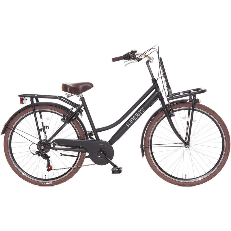 Spirit Transporter Meisjesfiets Zwart 6 Versnellingen 24 inch