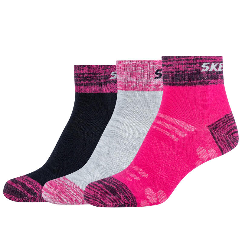 Chaussettes pour filles Skechers 3PPK Wm Mesh Ventilation Quarter Socks