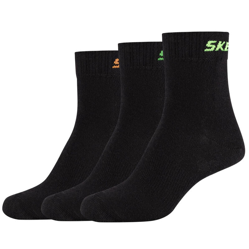 Fiú zokni, Skechers 3PPK Boys Mech Ventilation Socks, fekete