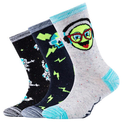 Sportsocken Jungen 3PPK Boys Casual Space and Smileys Socks