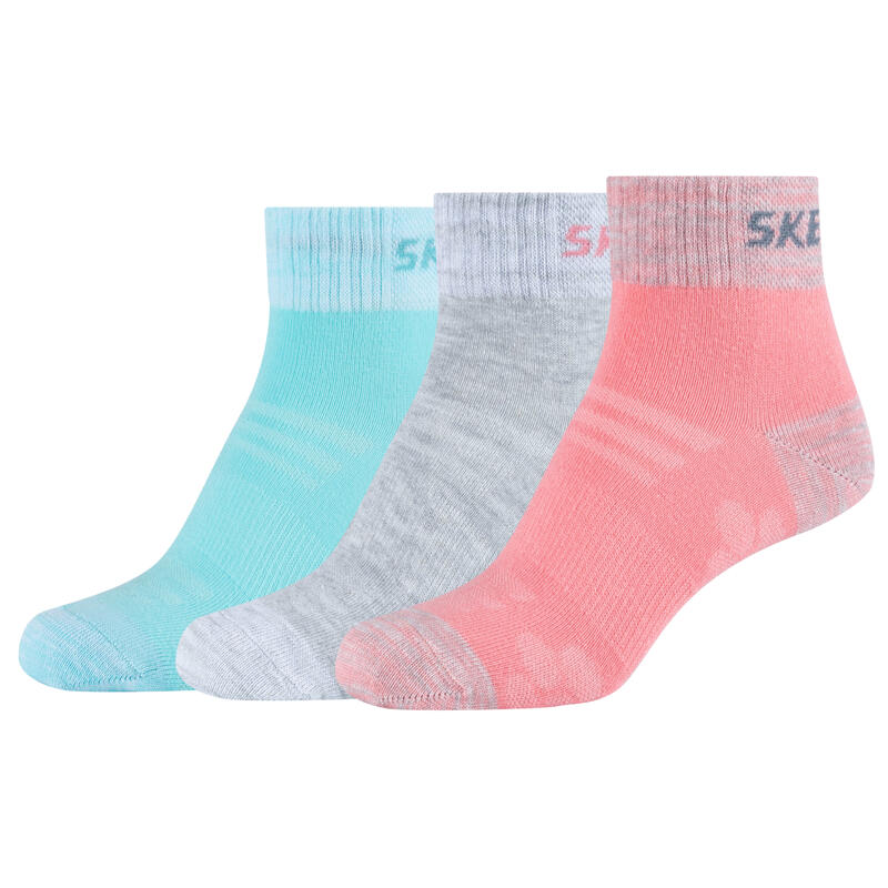 Lány zokni, Skechers 3PPK Wm Mesh Ventilation Quarter Socks, sokszínű