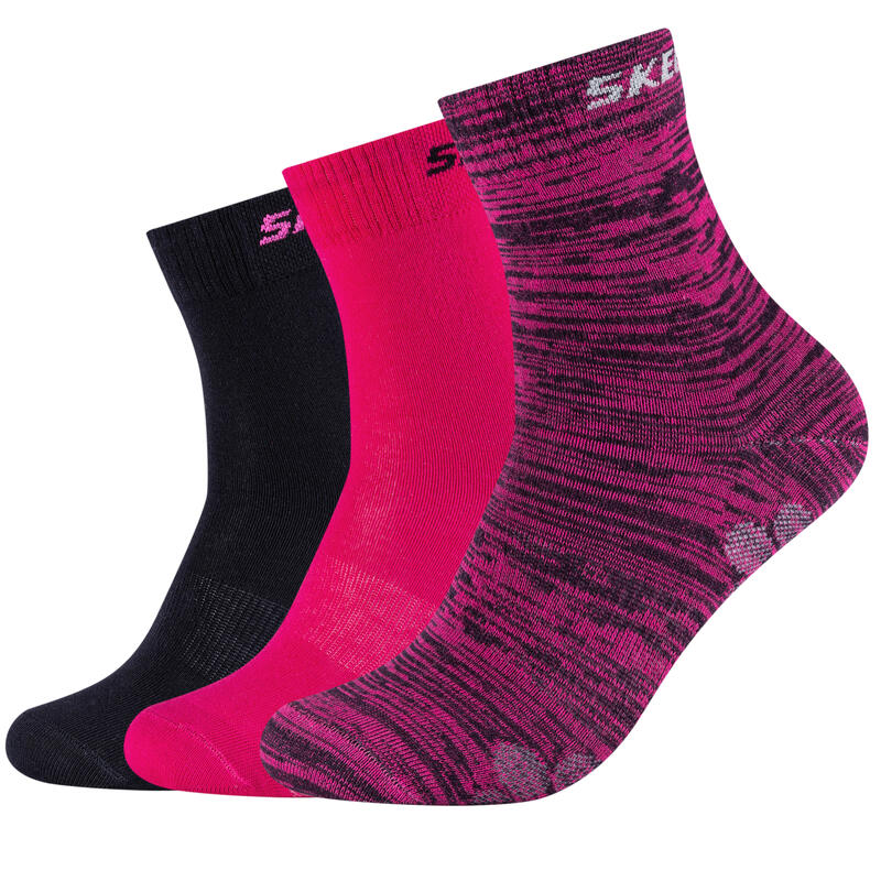 Lány zokni, Skechers 3PPK Wm Mesh Ventilation Socks, rózsaszín