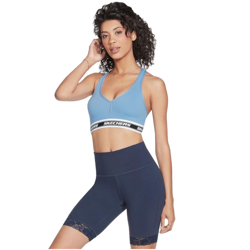 Női sportmelltartó, Skechers Go Walk Jacquard Bra, kék