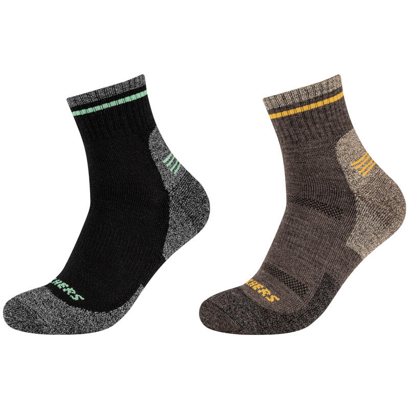Férfi zokni, Skechers 2PPK Men Trail Wool Quarter Socks, szürke