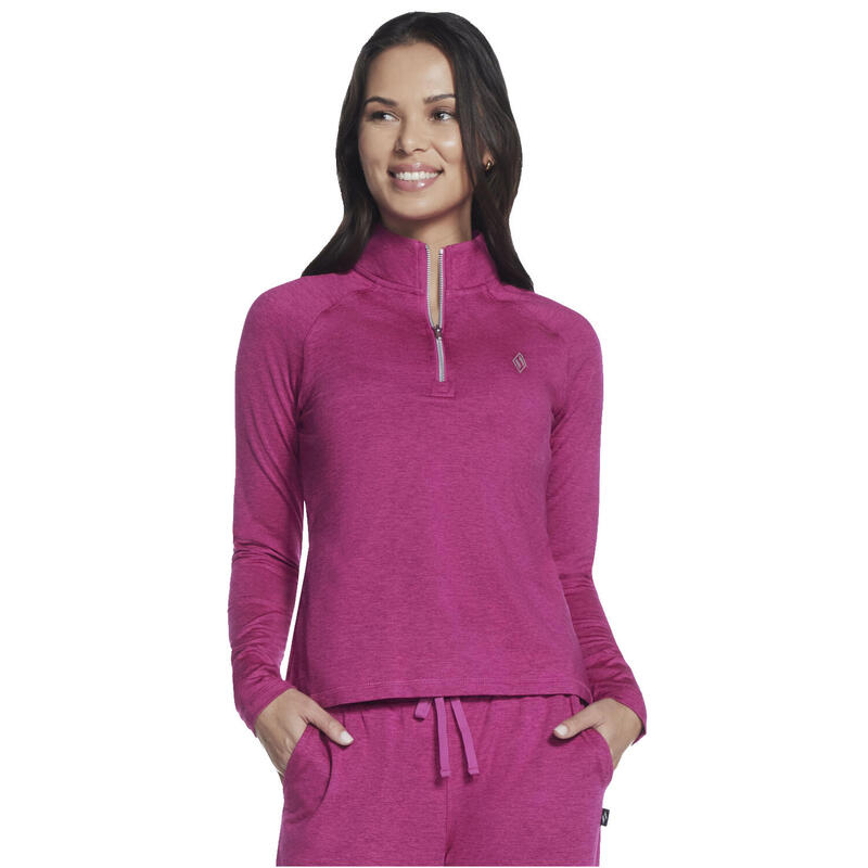 Női pulóver, Skechers Ultra Go Lite Full Zip Hoodie, rózsaszín
