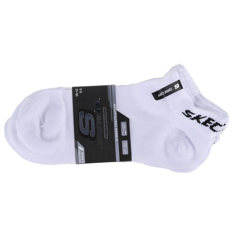 Uniszex zokni, Skechers 5PPK Mesh Ventilation Socks, fehér
