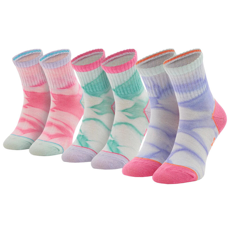Lány zokni, Skechers 3PPK Girls Casual Fancy Tie Die Socks, sokszínű