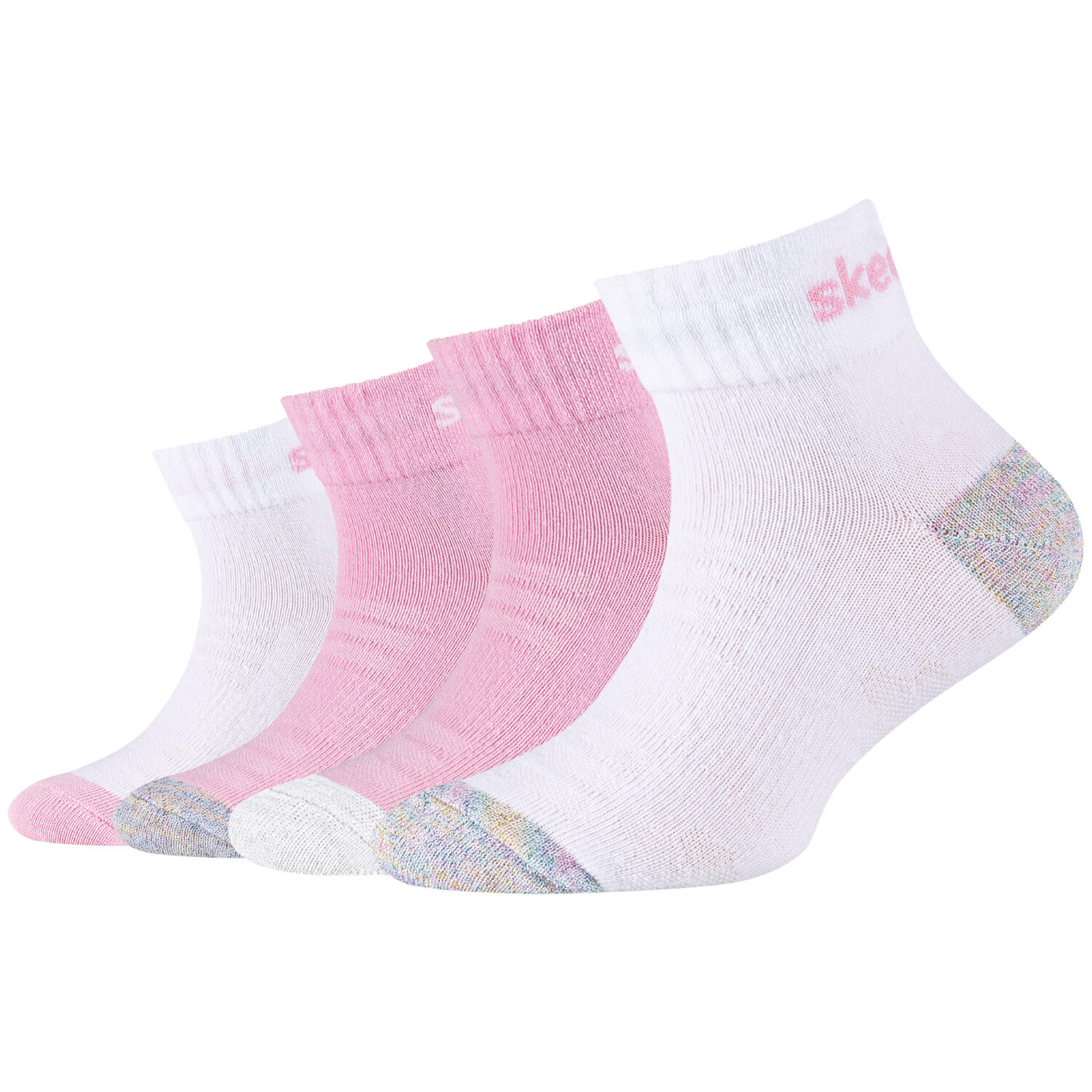 Skechers - Chaussettes Pour Filles 4ppk Girls Mesh Ventilation Quarter Socks - Chaussettes - Rose - 27/30 - Decathlon