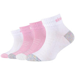 Sokken voor meisjes Skechers 4PPK Girls Mesh Ventilation Quarter Socks