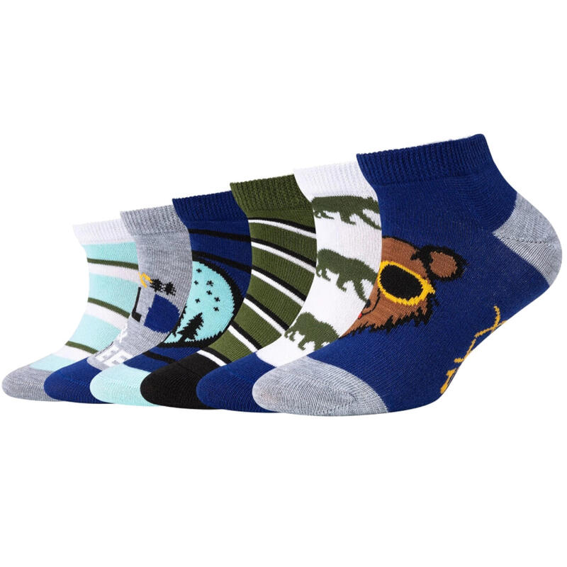 Chaussettes pour garçons Skechers 6PPK Boys Casual Animals Sneakrs Socks