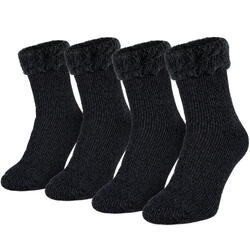 Dames thermosokken 'fleecy' | cosy socks | 2 paar | one size | antraciet