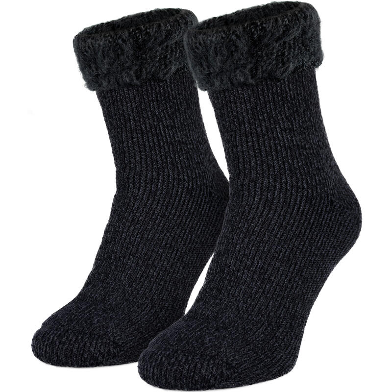 Chaussettes thermiques 'fleecy' | Femme | Taille unique | Anthracite