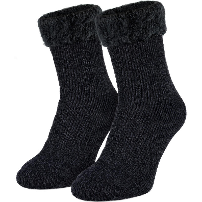Dames thermosokken 'fleecy' | Behaaglijke sokken | Eén maat | Antraciet