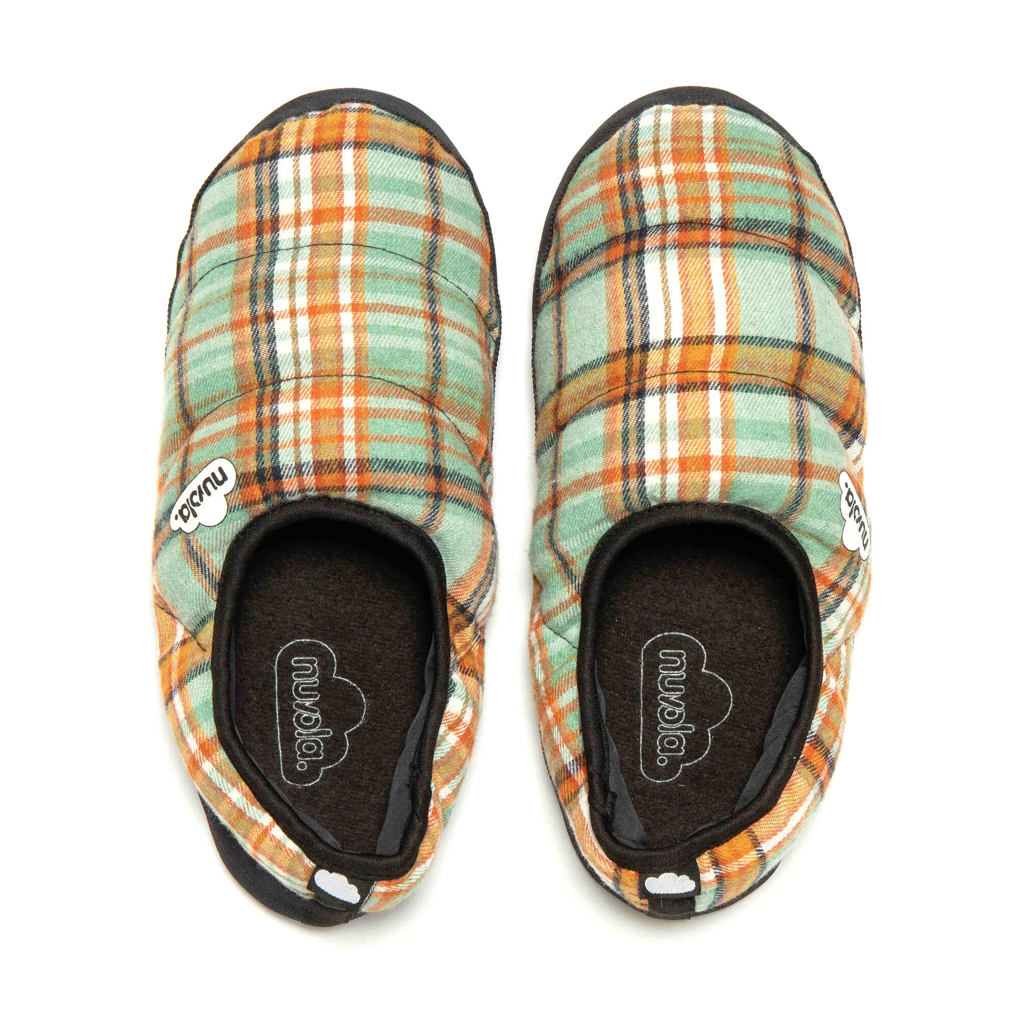 Pantuflas Nuvola verde naranja Acolchadas suela goma 7/7