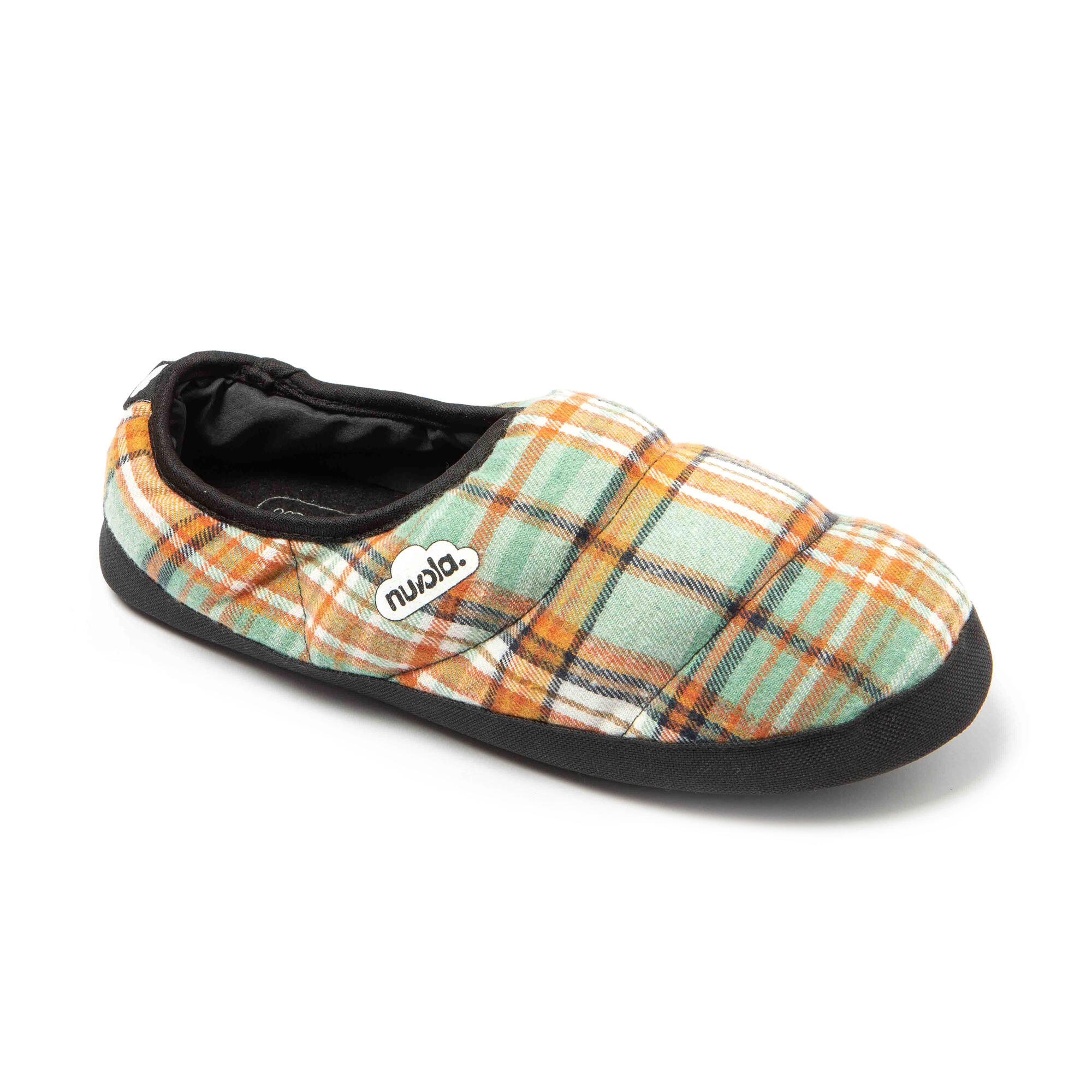 Pantuflas Nuvola verde naranja Acolchadas suela goma 2/7