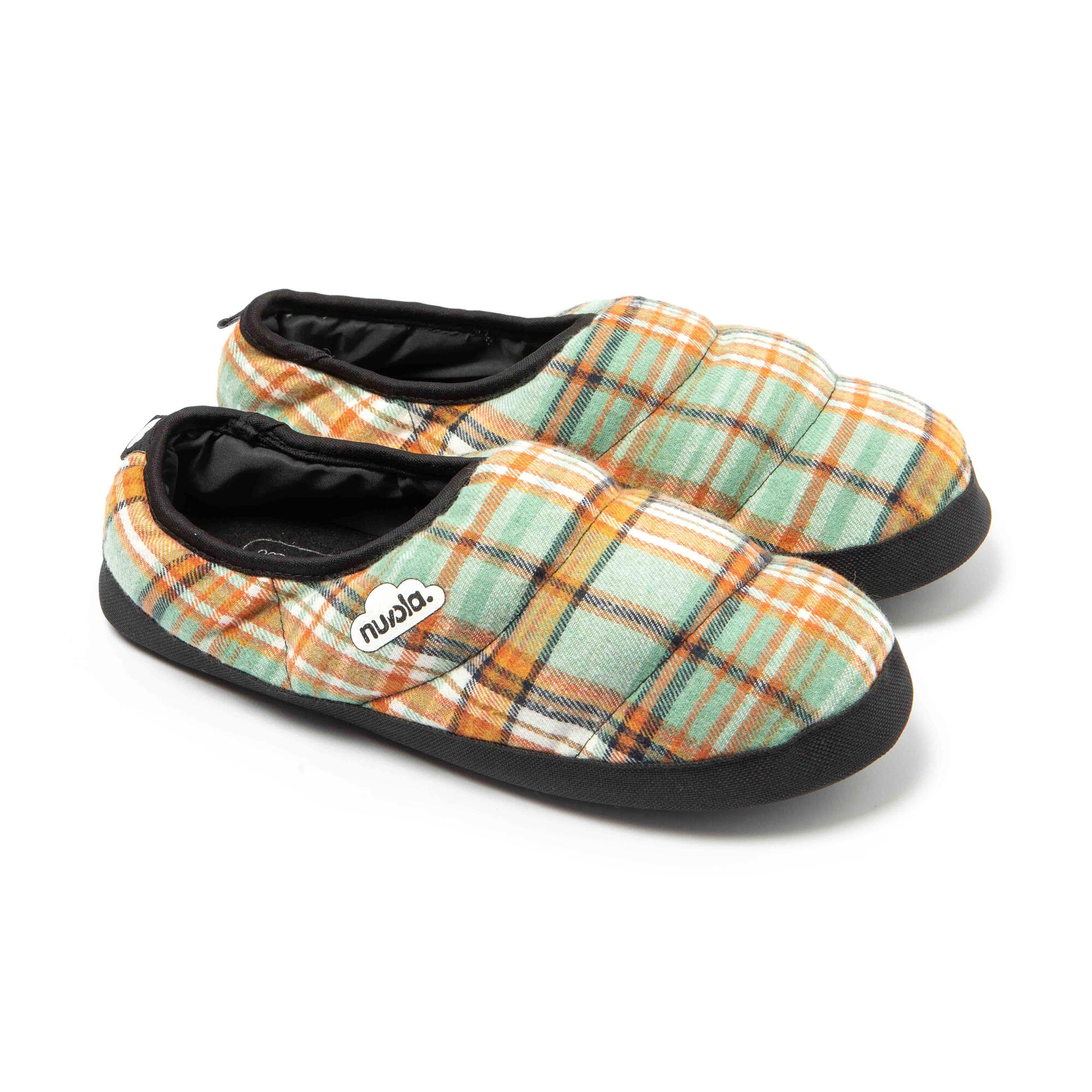 Pantuflas Nuvola verde naranja Acolchadas suela goma 3/7
