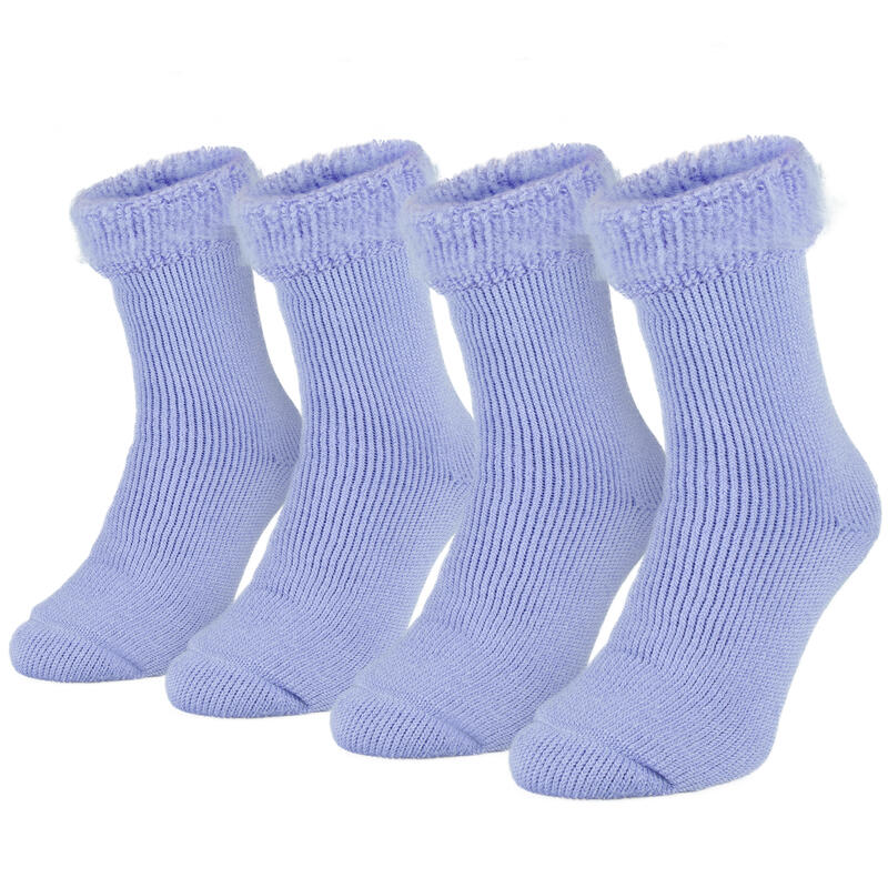 Meias térmicas 'fleecy' para mulher | meias confortáveis | 2 pares | lilás claro