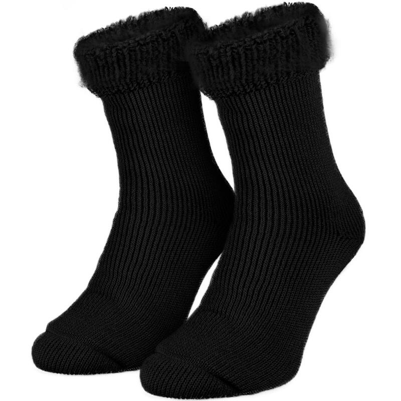 Dames thermosokken 'fleecy' | Behaaglijke sokken | Eén maat | Zwart
