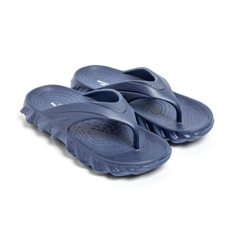 Teenslippers Heren Zwembad Brasileras marineblauw rubberen zool