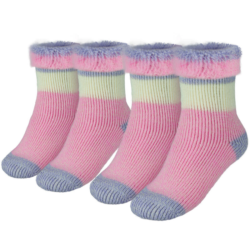 Kinder thermosokken 'fleecy' | cosy socks | 2 paar | roze