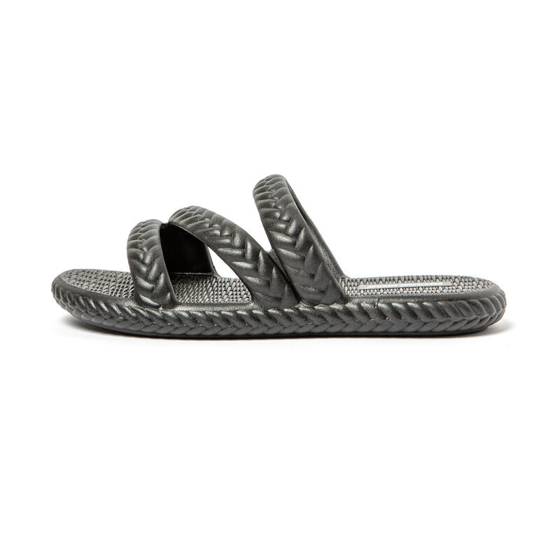 Chanclas Playa Brasileras Mujer Negro suela goma antideslizante