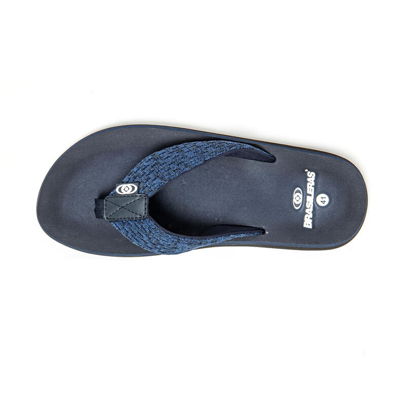 Herenslippers Brasileras Blauw rubberen zolen