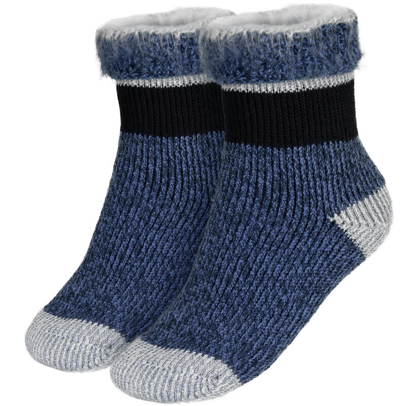 Meias térmicas 'fleecy' para crianças | meias confortáveis | azul