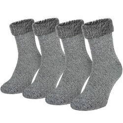 Chaussettes thermiques 'fleecy' | 2 paires | Homme | Taille unique | Gris