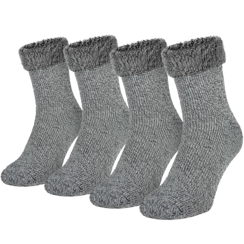 Calze termiche 'fleecy' | 2 paia di calzini | Uomo | Taglia unica | Grigio