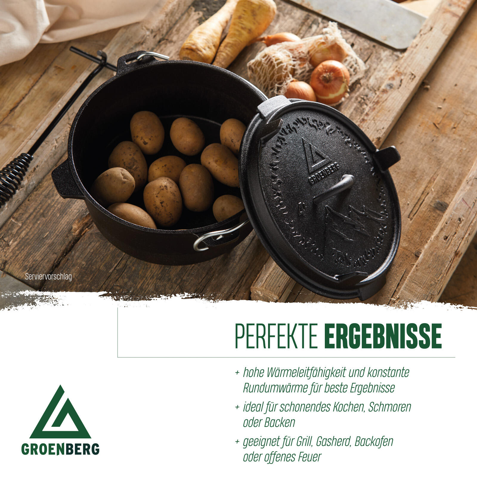 Feuertopf Askja Pot 4 L Koch Topf Dutch Oven Camping Outdoor Gusseisen 6/7