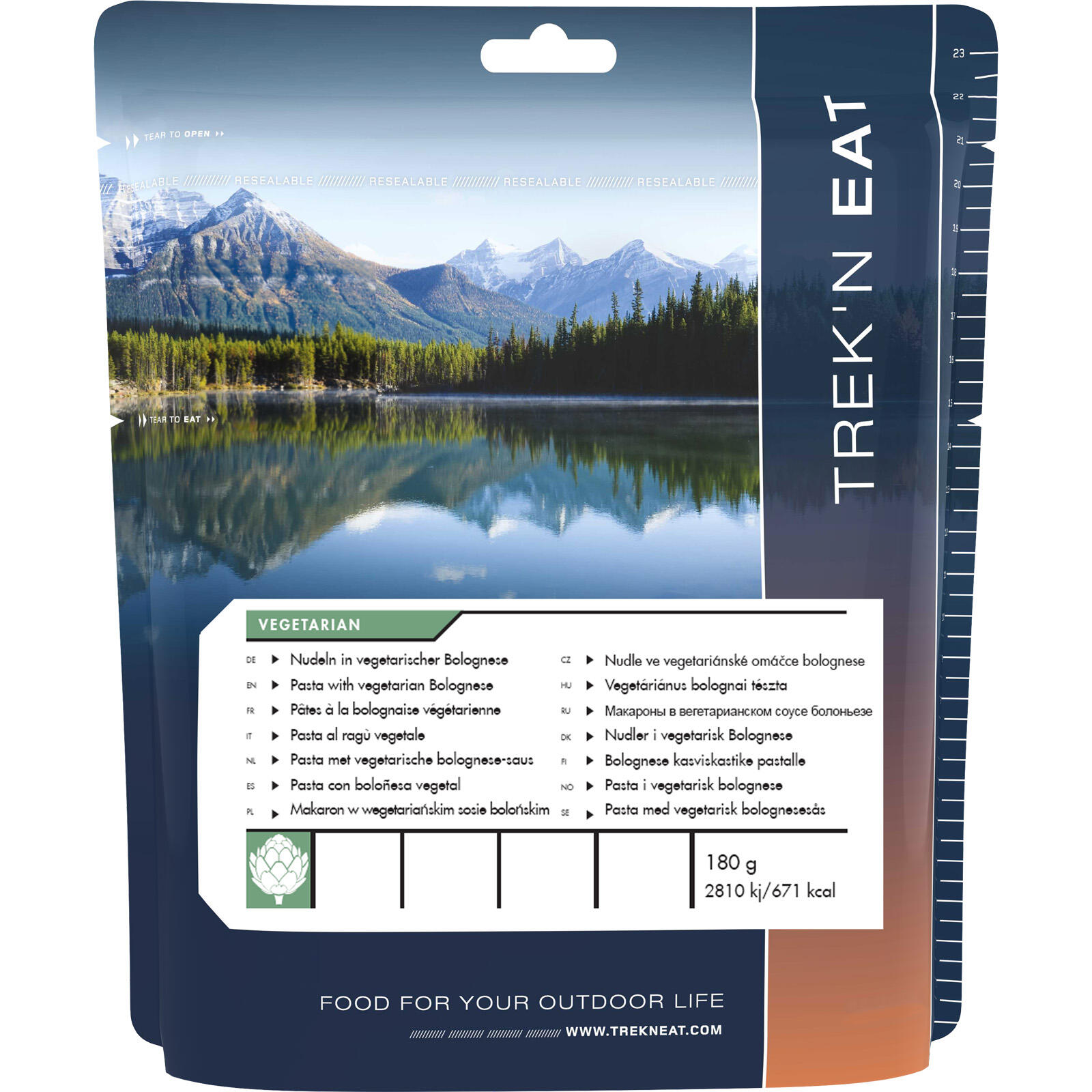 TREK'N EAT Trekking eten Pasta Bolognese Buiten Vegetarisch