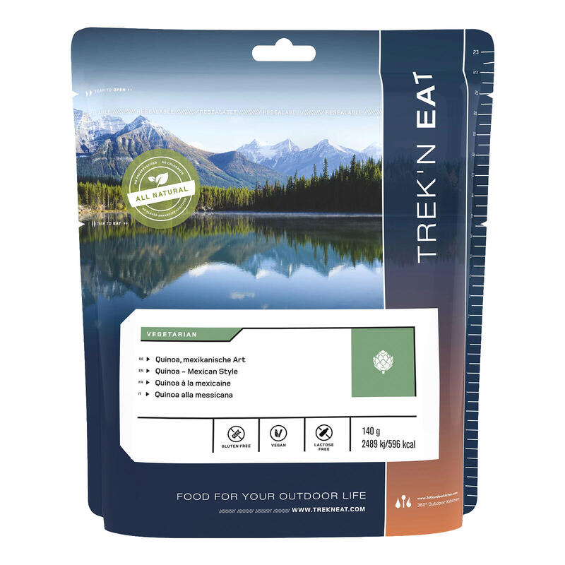 Alimentos liofilizados Trek'n Eat Quinoa - Estilo Mexicano Exclusivo Online      16,99€  Preço por quantidade 121,36€kg TREK'N EAT Alimentos liofilizados Trek'n Eat Quinoa - Estilo MexicanoVendido e expedido por: Sportano EU  