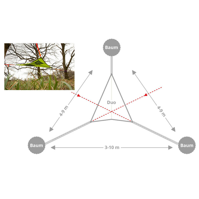 Hängematte Connect Duo 3 Fabric 2 Personen Outdoor Baum Zelt Zubehör XL