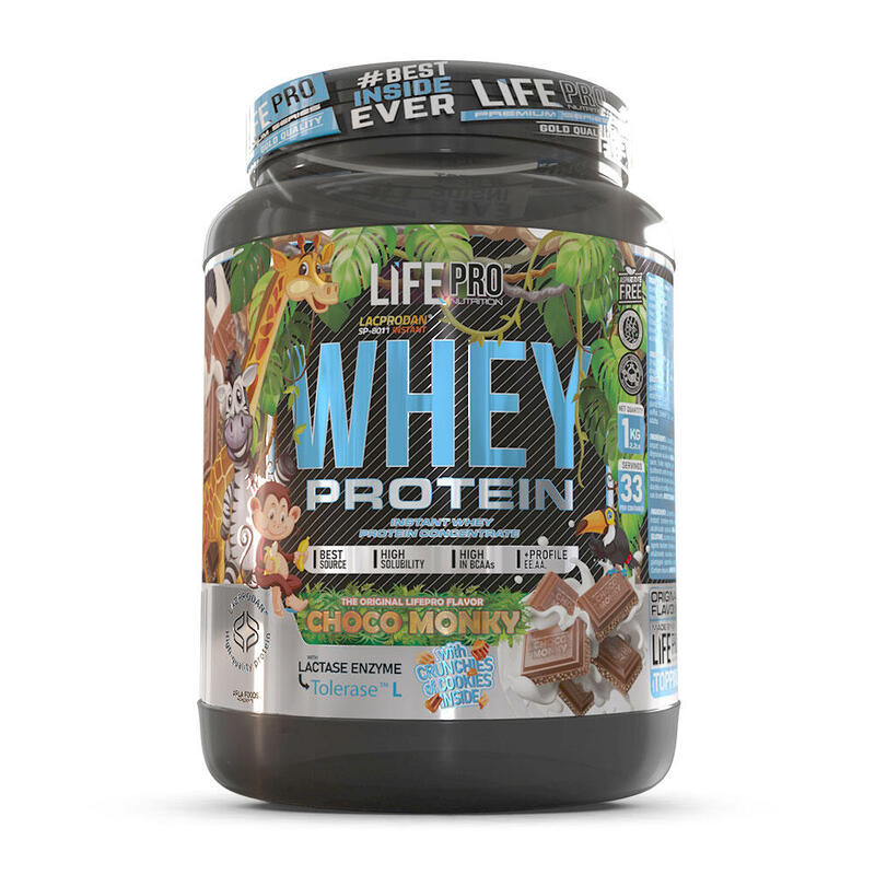 Proteína de suero Life Pro Whey Choco Monky 1kg Limited Edition