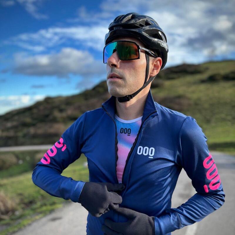 Chaqueta Ciclismo Térmica Invierno Cortavientos Ice Corsa Unisex Mooquer Azul