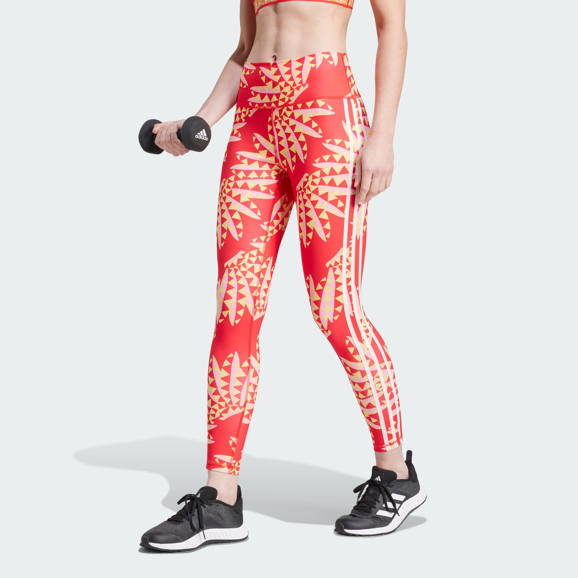 Adidas - Legging 7/8 Adidas X Farm Rio - Legging 7/8 - Jaune|rouge - 36 Xs - Decathlon