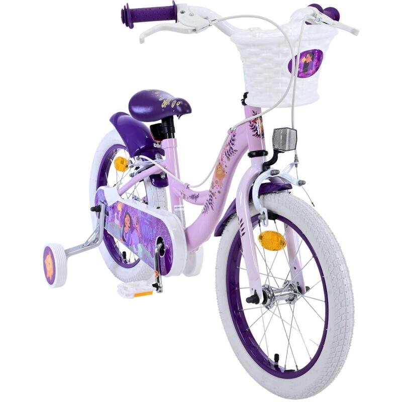 VOLARE BICYCLES Vélo enfant Disney Wish, 16 pouces, sans frein à rétropédalage