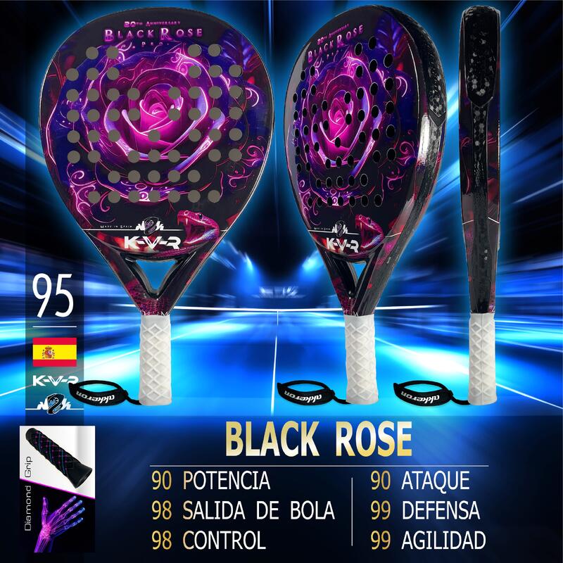 Pala de padel Adulto Akkeron KVR Black Rose 20th