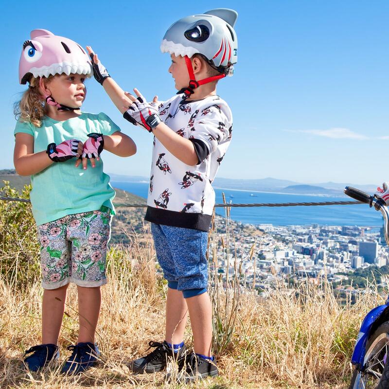 Fahrradhelm für Kinder | Rosa Hai | Crazy Safety | EN1078 Geprüft