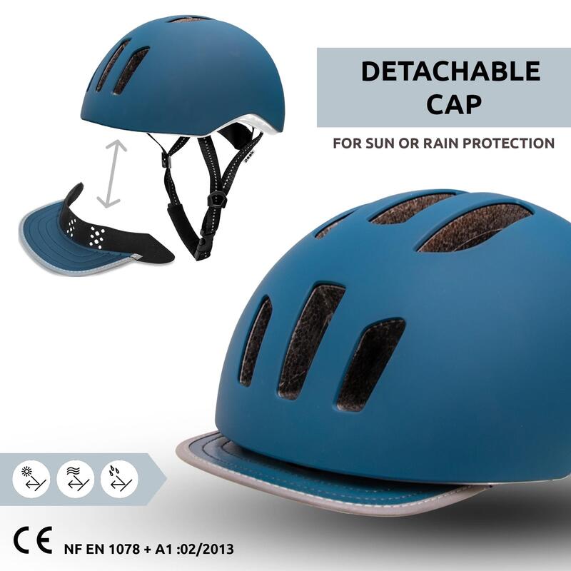 Capacete de bicicleta para Mulheres e Homens |Azul 53-59cm| Crazy Safety EN1078