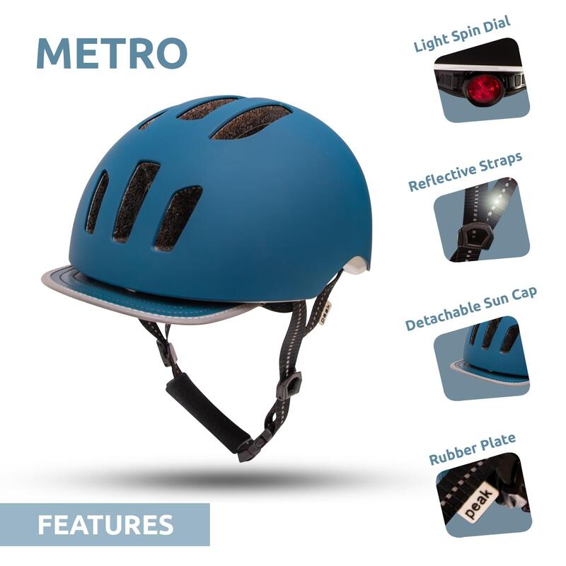 Capacete de bicicleta para Mulheres e Homens |Azul 53-59cm| Crazy Safety EN1078