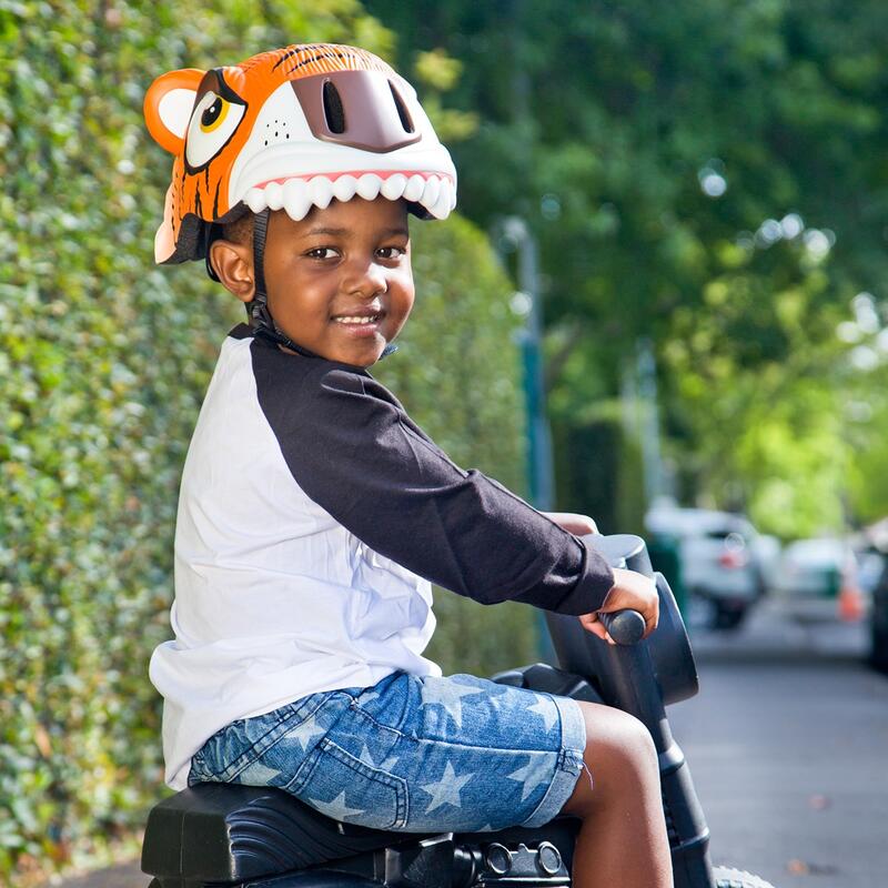 Casco de bicicleta para niños |Tigre Naranja | Crazy Safety | Homologado EN 1078