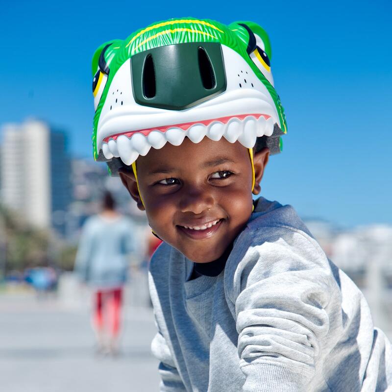 Casco de bicicleta para niños |Tigre Verde| Crazy Safety | Homologado EN 1078