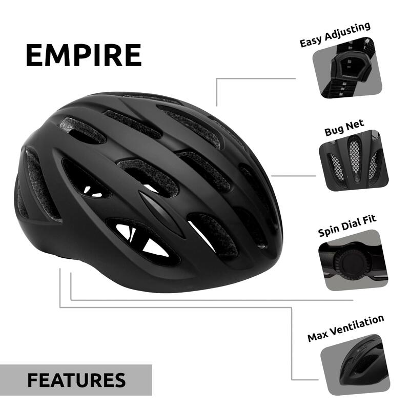 Casco de Bici para Adultos | Negro Mate 54-59cm|Crazy Safety |Certificado EN1078