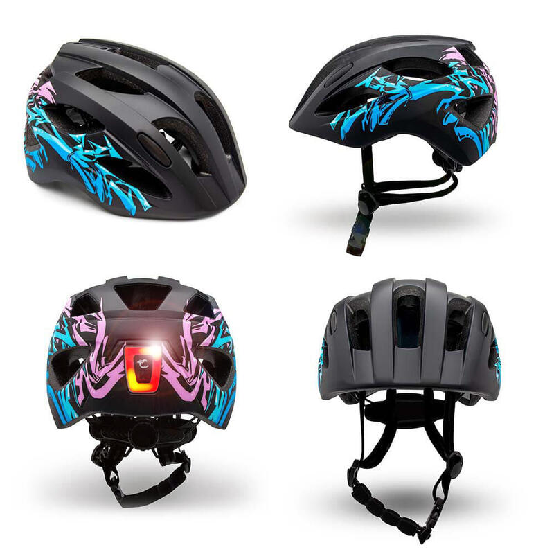 Casque de Vélo pour enfants de 6 à 12 ans | Graffiti Bleu| Certifié EN1078