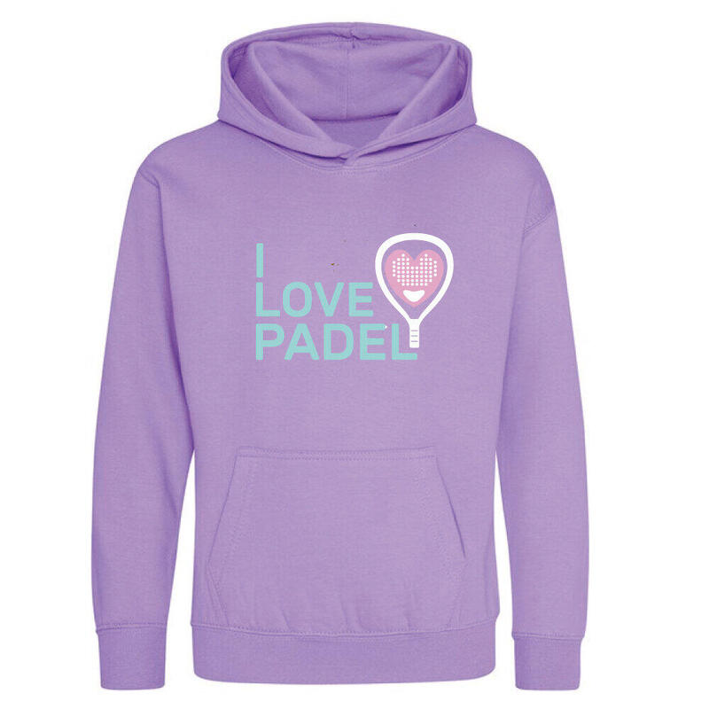 Hingly Hooded Sweater I Love Padel Lila
